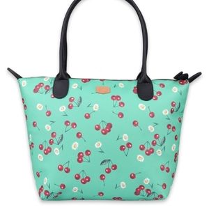 Liquorbrand cherries green vinyl handbag purse
